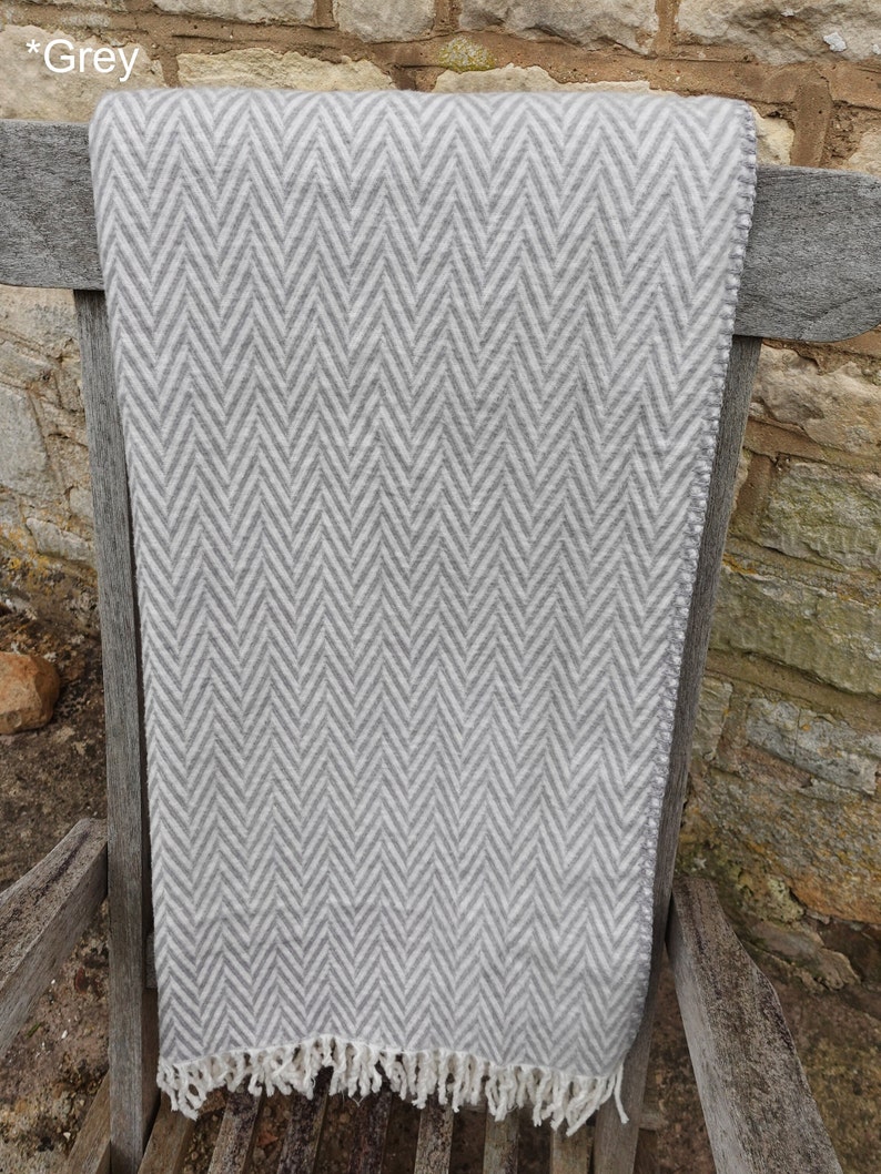 Personalisierte Jubiläum Herringbone Baumwolldecke Überwurf, 50-jähriges Jubiläum / 2. Jahrestag / Hochzeitsgeschenk / Weihnachtsgeschenk der Oma Bild 8