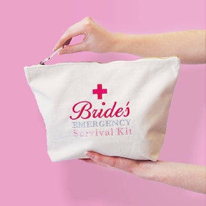 1 Bride's Survival Kit Bag, Ready to be filled with Wedding Day Essentials, Brides Wedding Gift, Funny Bride Gift