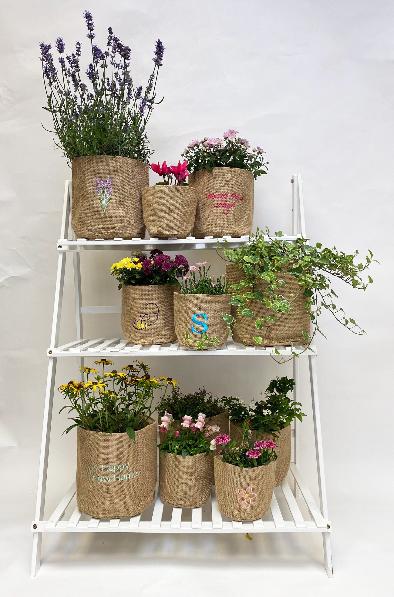 Hessian Plant Pot Cover Hessian Planter Personalised Plant Etsy UK