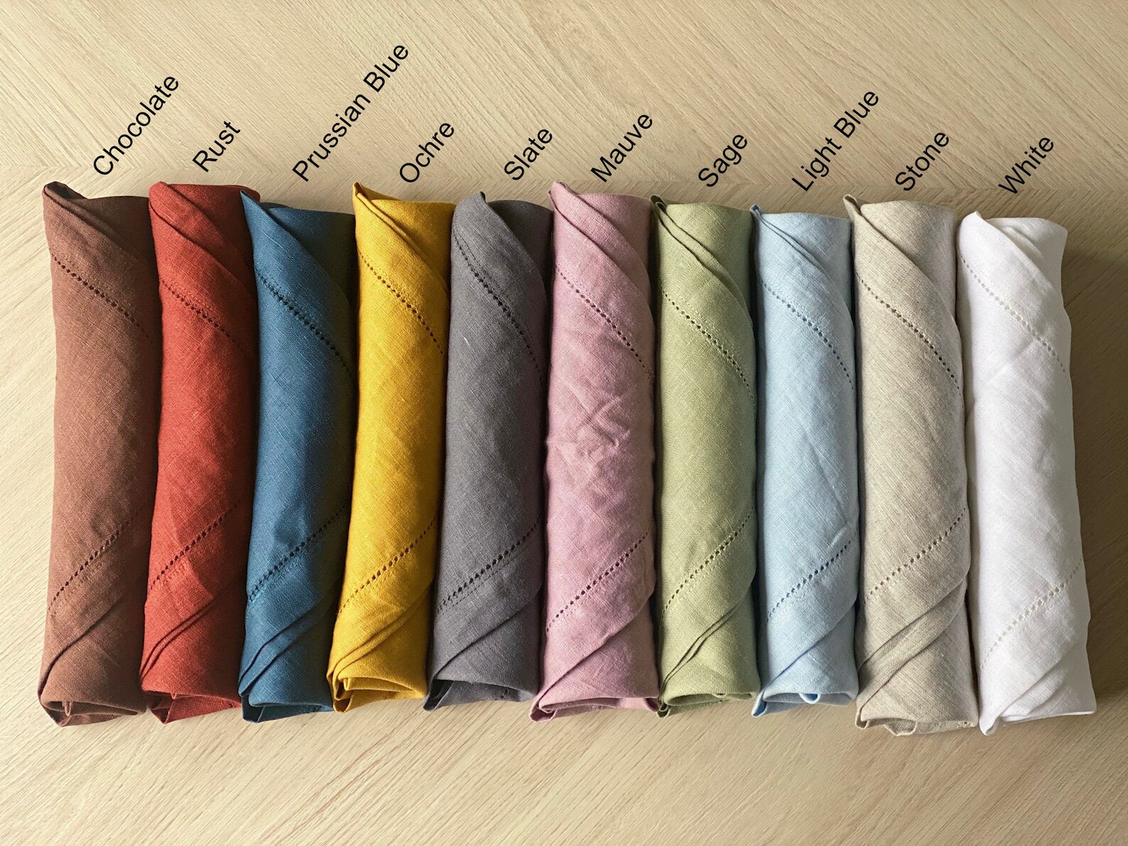 Premium 100% Linen Hemstitch Napkins Luxury Napkins Wedding - Etsy