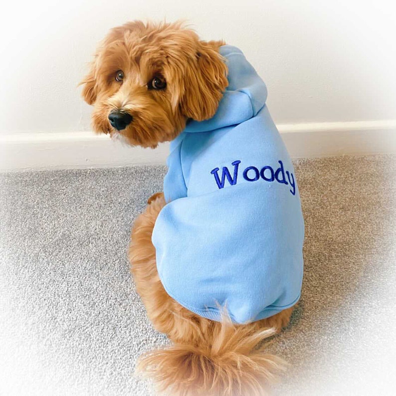 Personalisierter Hund Hoodie, Hund Sweatshirt, Hunde-Liebhaber-Geschenk, Haustier Geschenk, Hundepullover, Baumwolle Hunde Kapuzenpullover, Hundekleidung, Hundepullover, Hunde Loungewear Bild 2