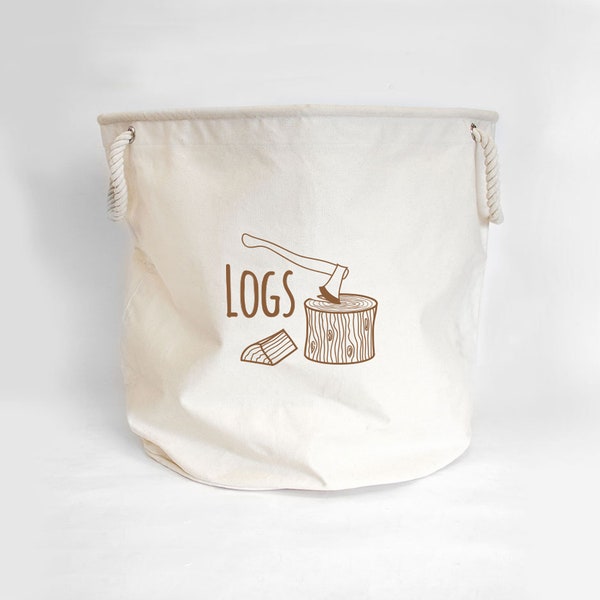 Cesta de almacenamiento de troncos, Porta troncos, Trug porta madera, Homestorage, hacha, accesorios de quemador de madera, bolsa de lona pesada, bañera, bolsa de almacenamiento, fuego abierto