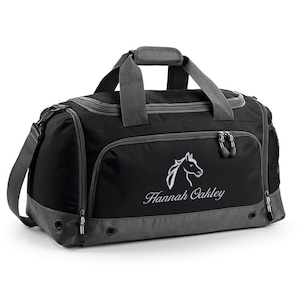 Personalisierte Reittasche mit gesticktem Pferdelogo, Stall-, Ranchtasche