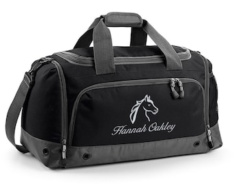 Personalised Horse Riding Holdall Bag with Embroidered Horse Logo, Stable, Ranch Bag