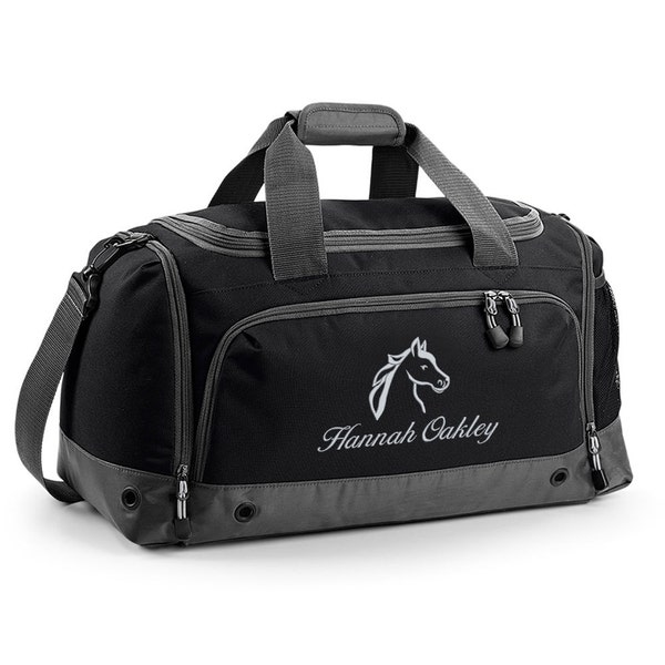 Sac fourre-tout à cheval personnalisé avec logo brodé de cheval, écurie, sac de ranch