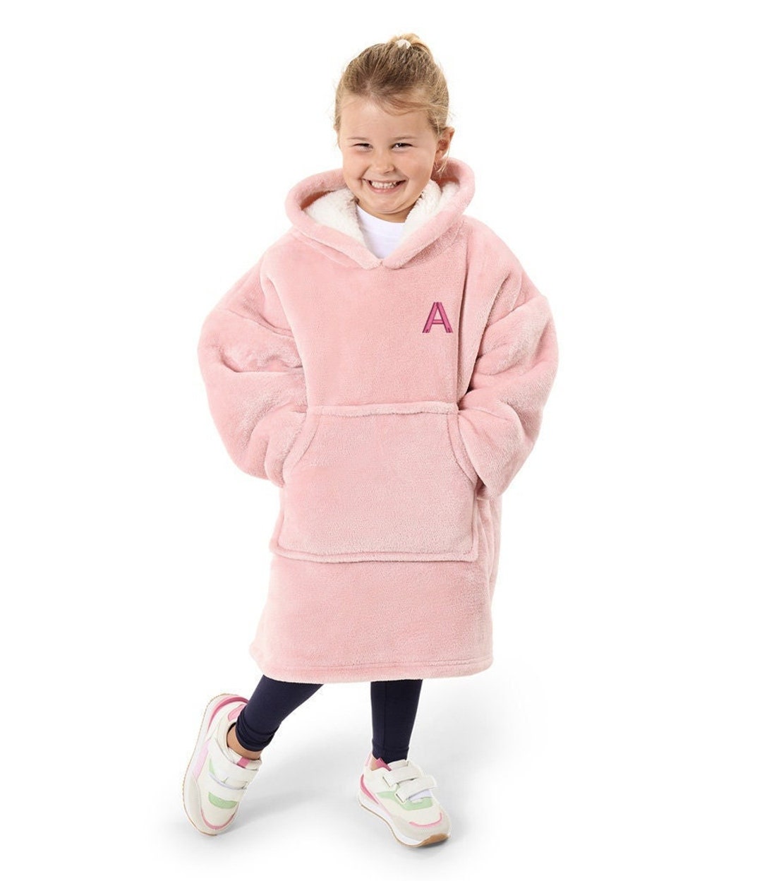 Personalised Oversized Fluffy Kid's Hoodie, Blanket Hoodie, Children's