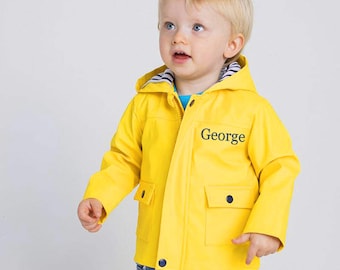 Imperméable personnalisé pour bébé, veste de pluie bébé, veste jaune bébé, veste de pluie bébé personnalisée, veste bébé garçon, veste bébé fille