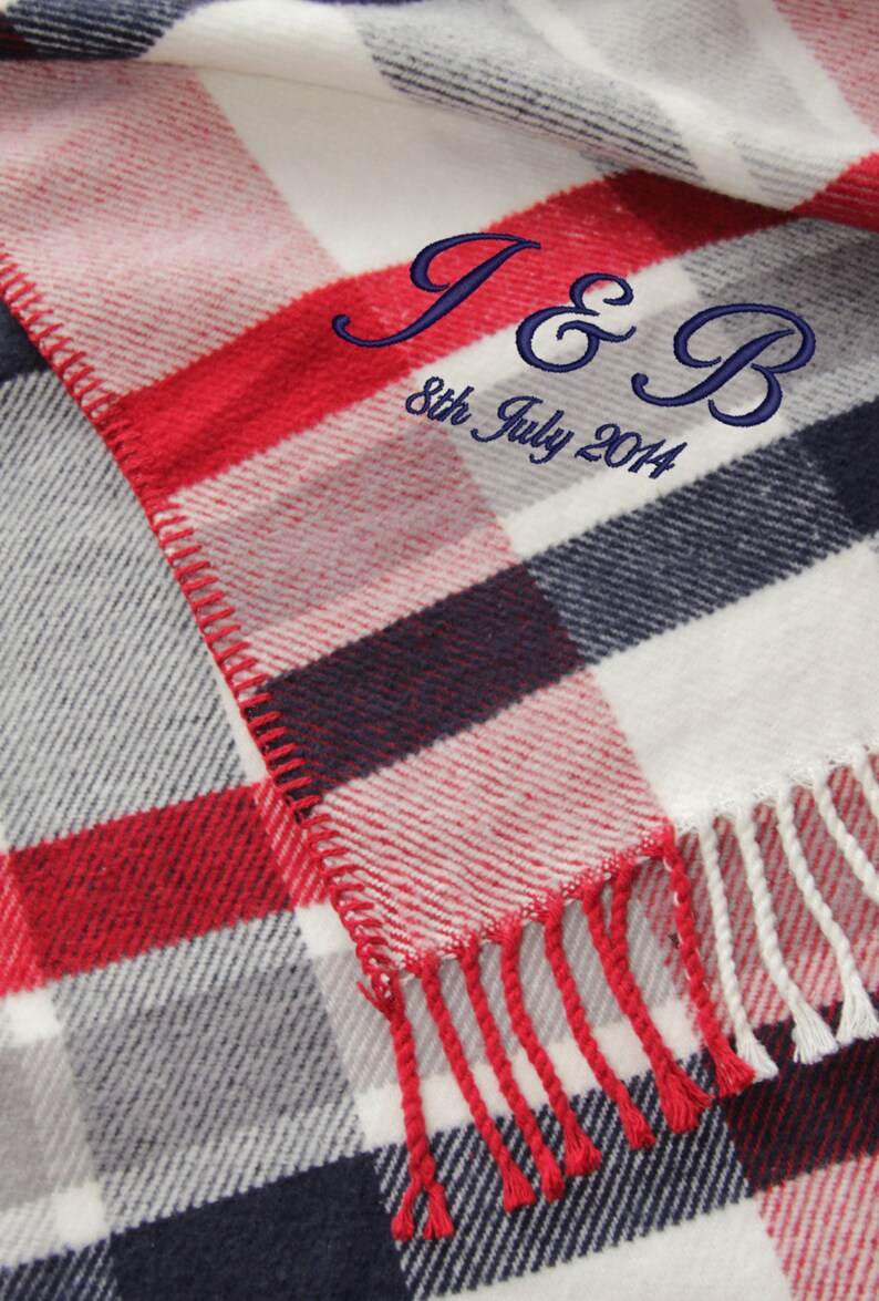 Personalised Anniversary Gift With Message Cotton Blanket Etsy