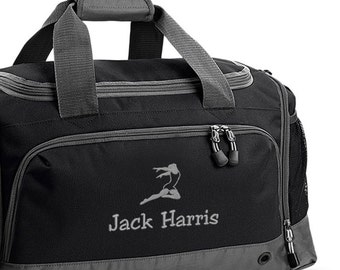 Personalised Holdall Bag with Embroidered Name & MALE Ballet Dancer Logo