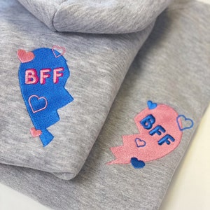 BFF Embroidered Dog & Human Matching Hoodies, Best Friend Dog Hoodie, My Dog is My Bestie, Best Friend Gift, Dog Lover Gift, Loungewear image 7