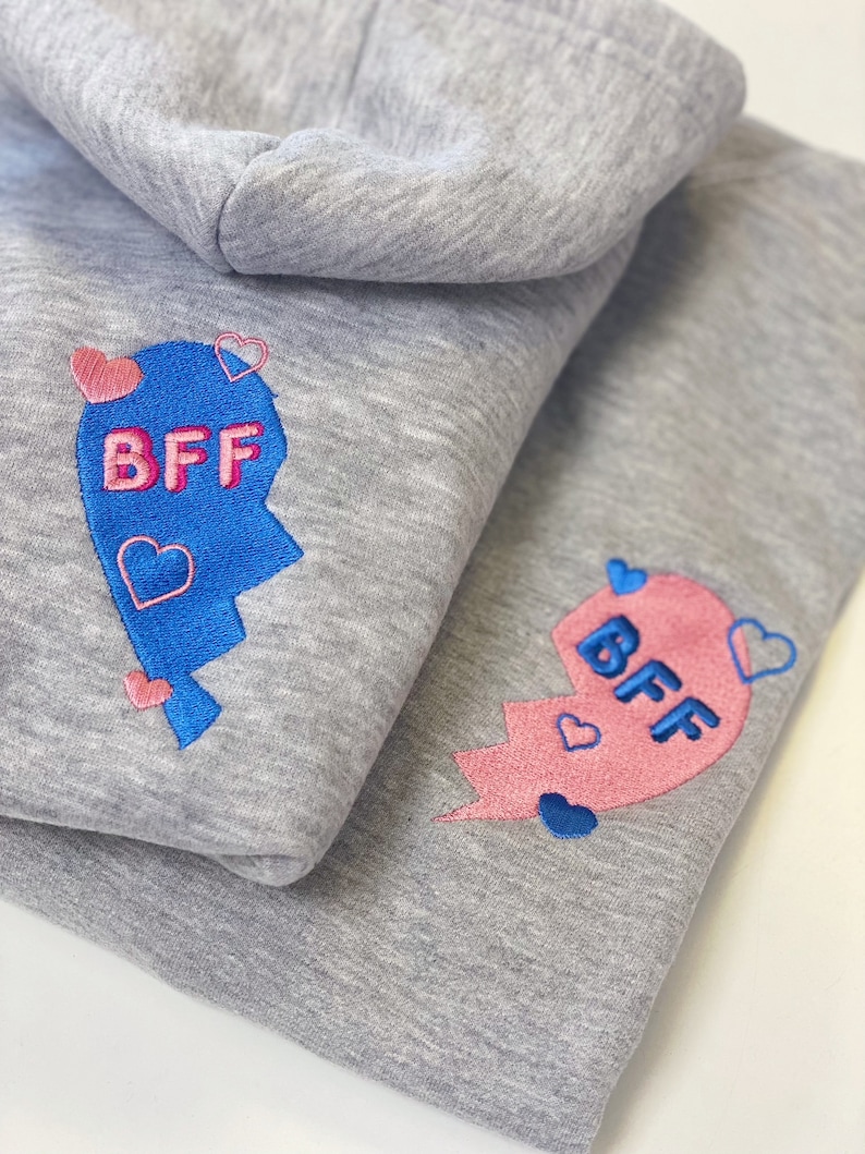 BFF Embroidered Dog & Human Matching Hoodies, Best Friend Dog Hoodie, My Dog is My Bestie, Best Friend Gift, Dog Lover Gift, Loungewear image 7