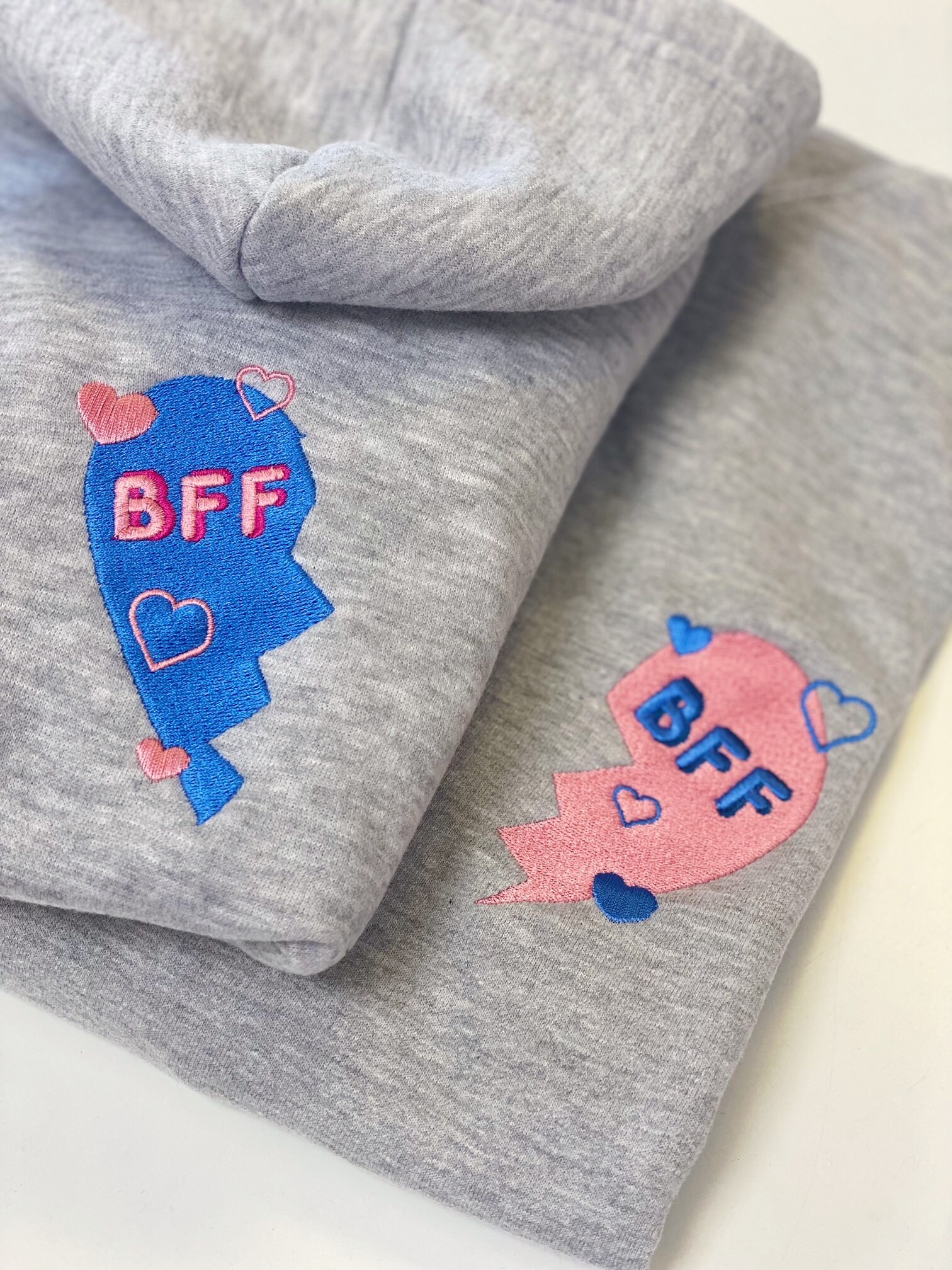 BFF Embroidered Dog Human Matching Hoodies Best Friend Dog