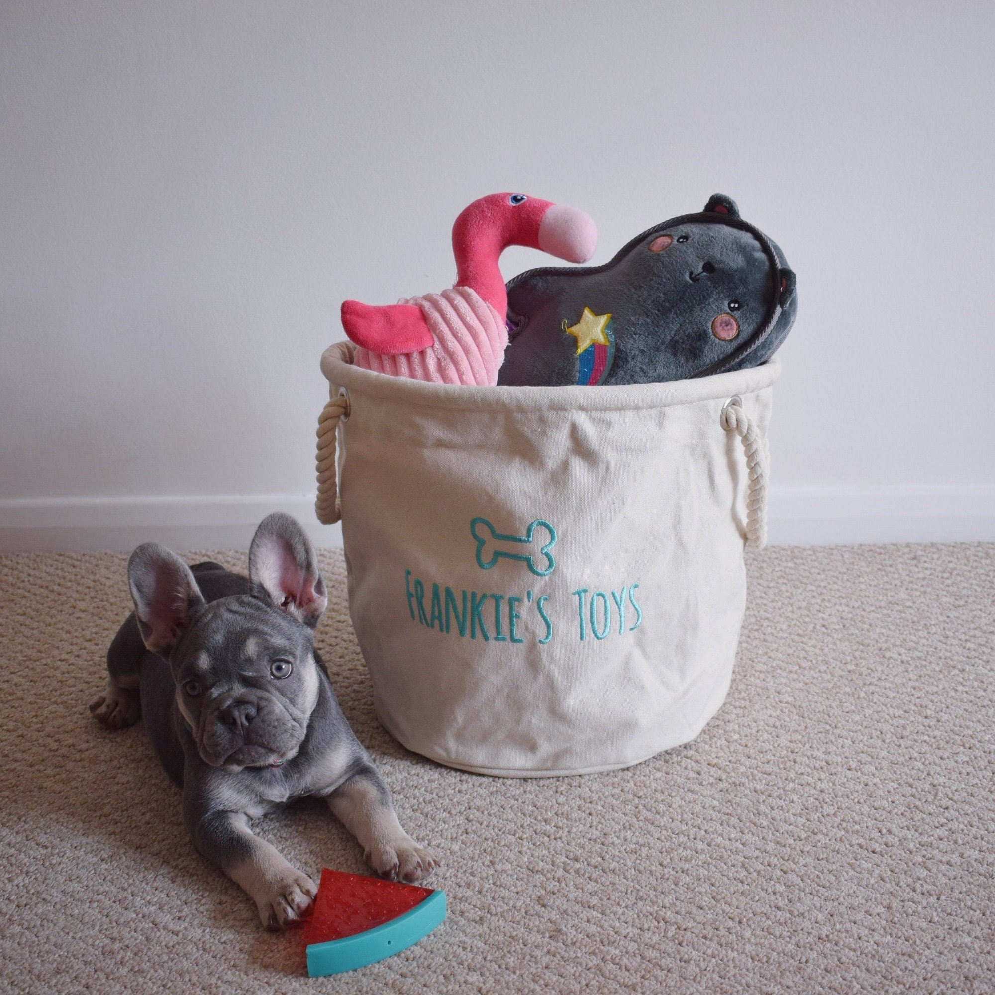 Personalised Dog Toy Basket Dog Toys Storage Bag Dog Toy Etsy UK