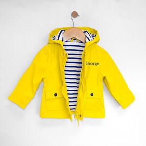 Personalised Personalised Baby Raincoat Baby Rain Jacket, Baby Yellow Jacket, Personalized Baby Rain Jacket Baby Boy Jacket Baby Girl Jacket imagem 5