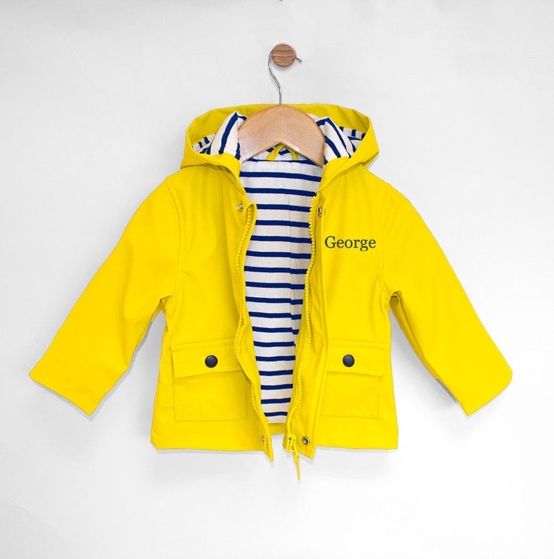 Personalised Personalised Baby Raincoat Baby Rain Jacket, Baby Yellow Jacket, Personalized Baby Rain Jacket Baby Boy Jacket Baby Girl Jacket imagem 5