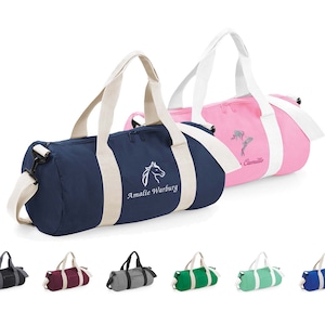 1 sac de sport personnalisé, nom brodé, sac polochon, fourre-tout, cadeaux de danse, sac de kit, sac d'athlète, sac de sport, équipe de sport, équitation