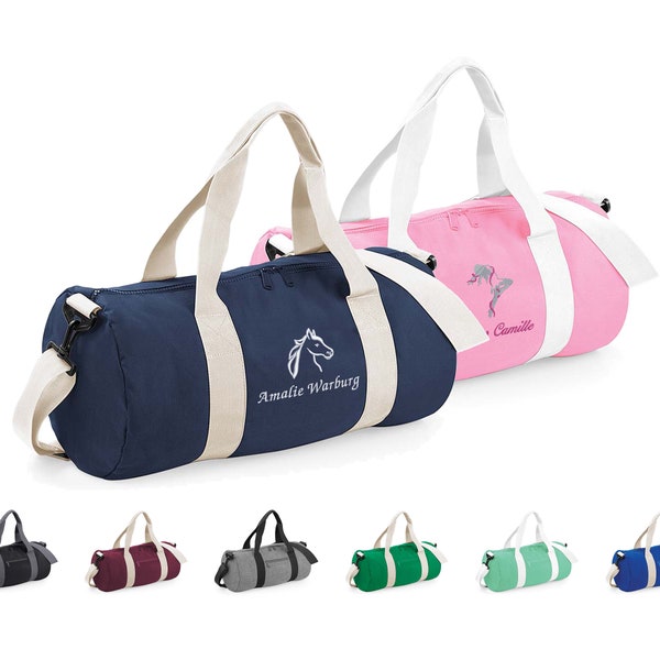 Sac de sport personnalisé, nom brodé, sac polochon, fourre-tout, cadeaux de danse, sac de kit, sac d'athlète, sac de sport, équipe sportive, équitation