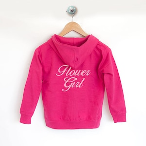 Personalised Zip Hoodie, Cute Gift for Flower Girl, for Mini Bridesmaid, An Alternative to Flower Girl Robe, Personalised Flower Girl Gift