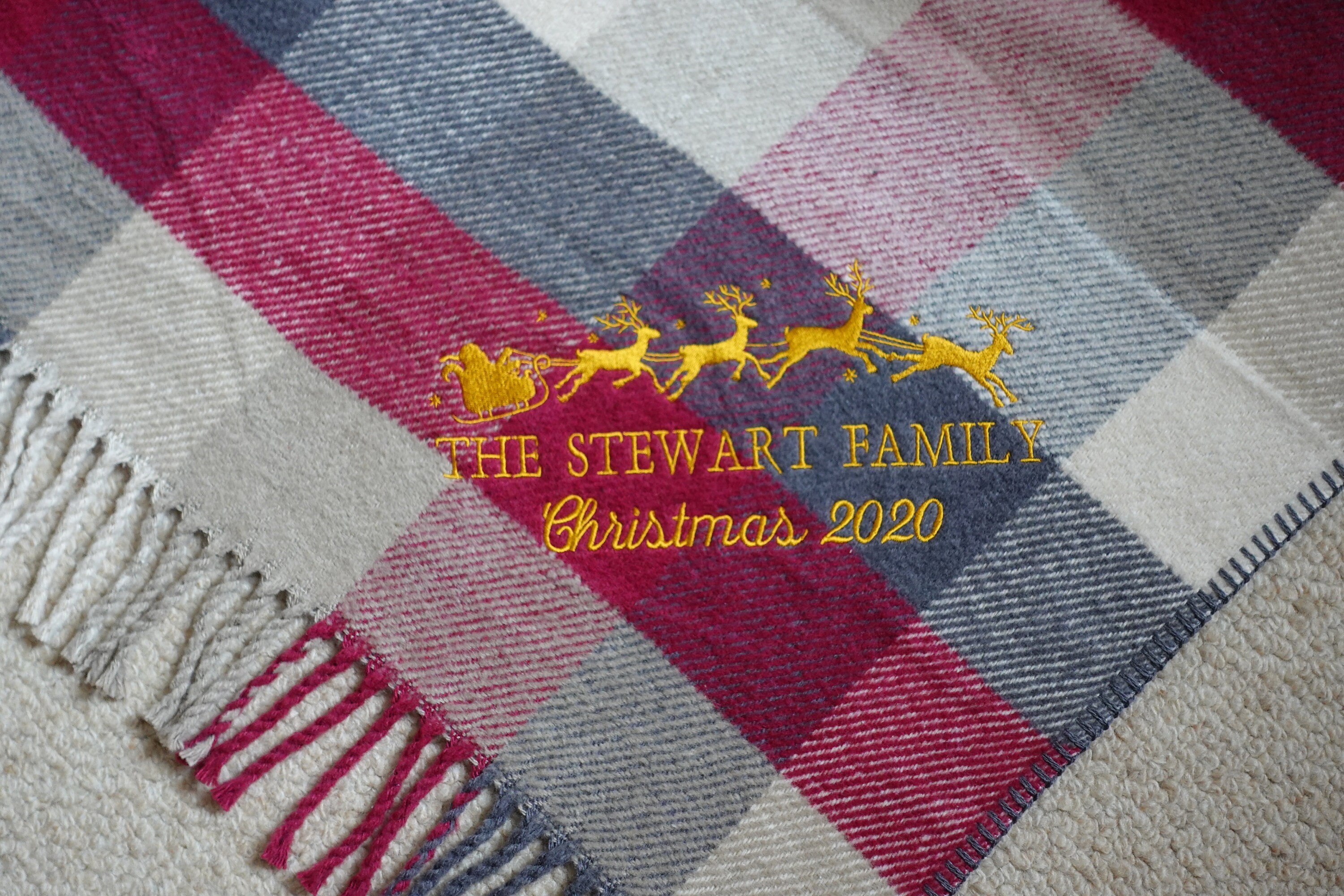 Personalised Christmas Blanket Cotton Blanket Gift for Etsy