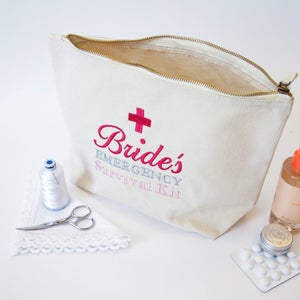 Bride's Survival Kit Bag, Ready to be filled with Wedding Day Essentials, Brides Wedding Gift, Funny Bride Gift image 2