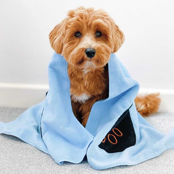 Serviette personnalisée en microfibre pour chien, serviette pour