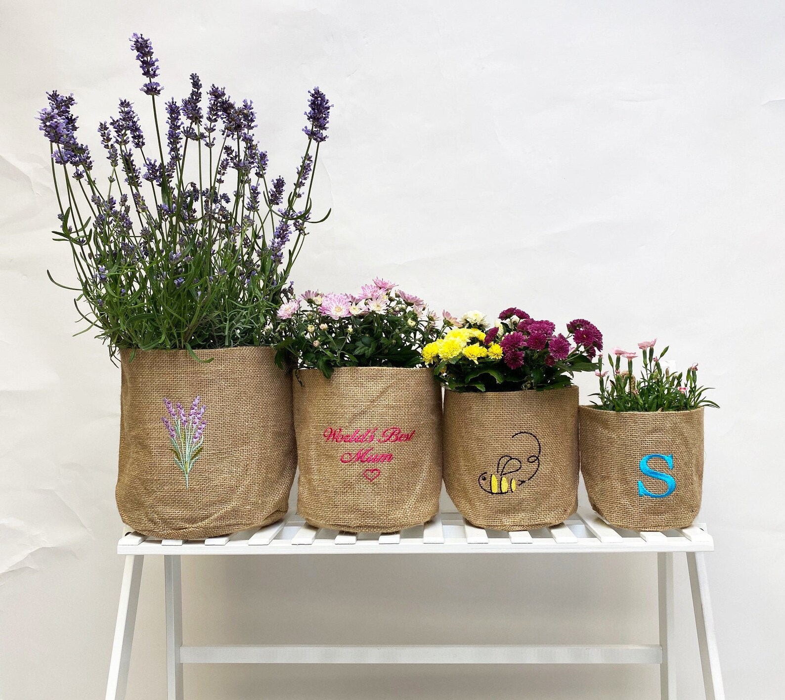 Hessian Plant Pot Cover Hessian Planter Personalised Plant Etsy UK