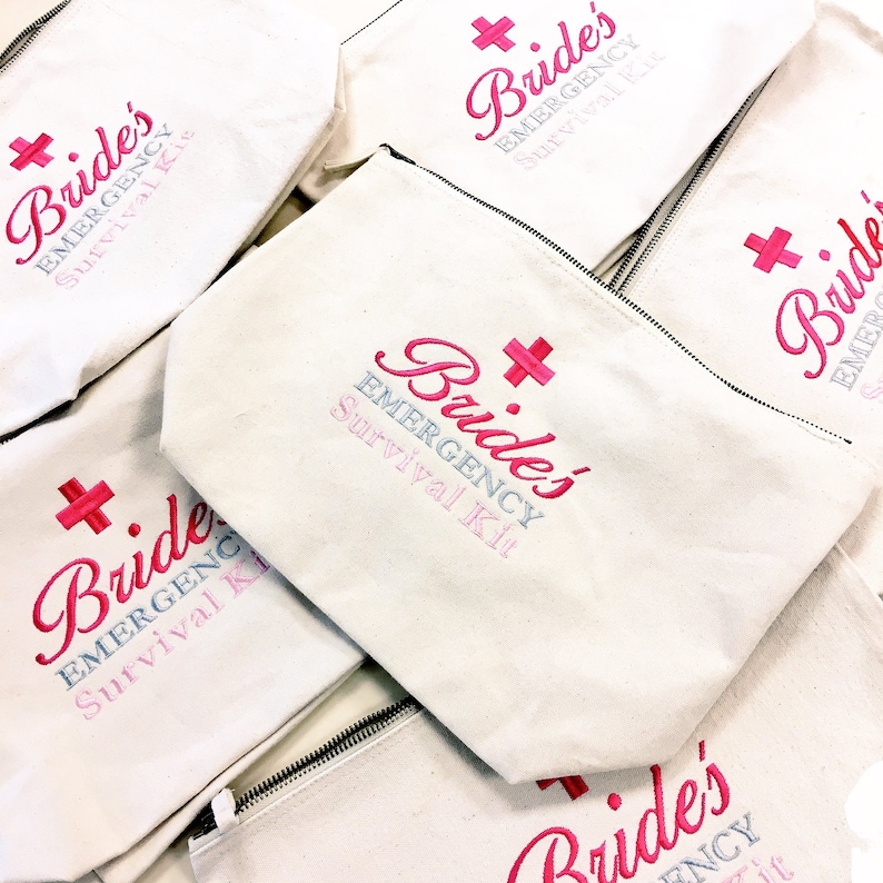 Bride's Survival Kit Bag, Ready to be filled with Wedding Day Essentials, Brides Wedding Gift, Funny Bride Gift image 5