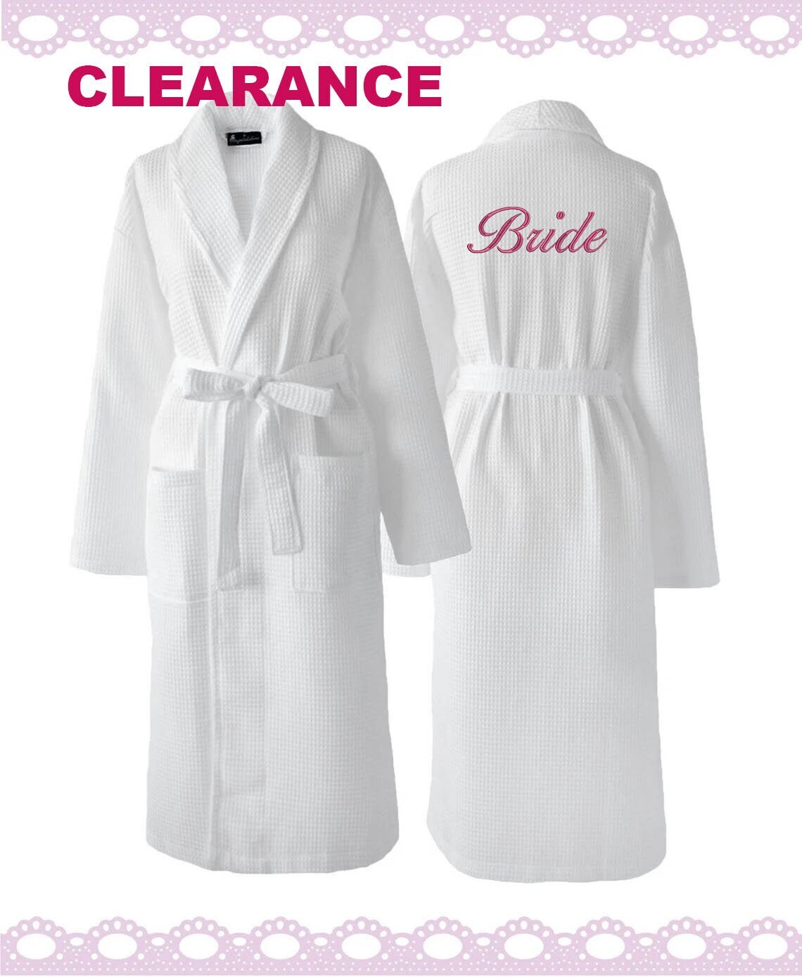 personalised white waffle dressing gowns