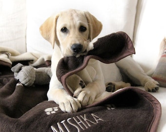 Couverture personnalisée pour chien, cadeau pour chien, amoureux des chiens, animaux de compagnie, cadeau personnalisé pour chien, couvertures pour animaux de compagnie, empreinte de patte