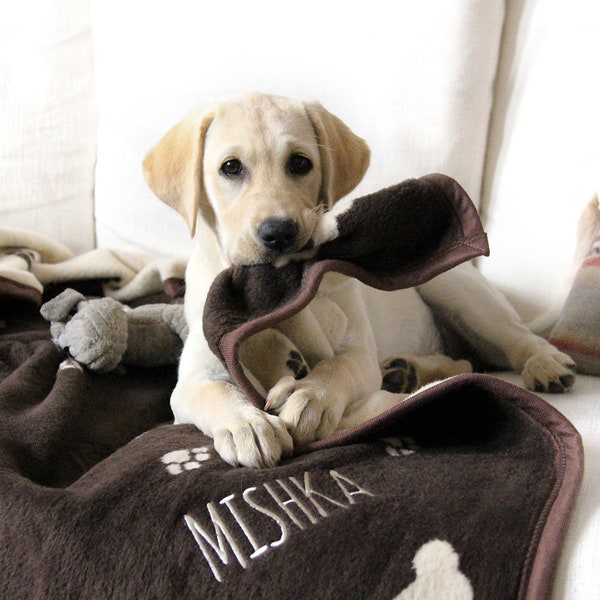 Personalized Dog Blanket, Dog Gift, Dog Lovers, Pets, Personalised Dog Gift, Pet Blankets, Paw Print