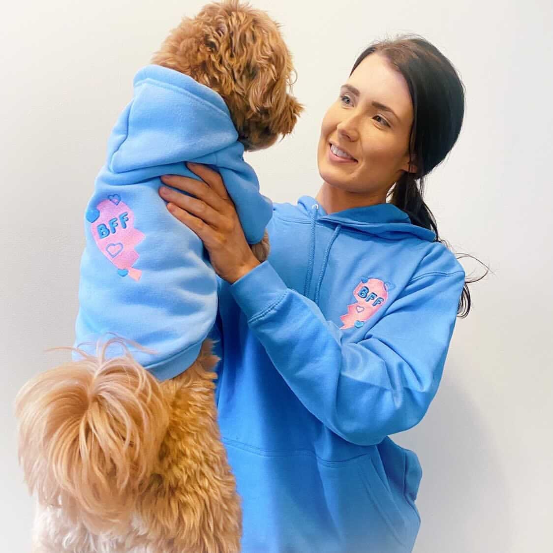 1 BFF Embroidered Dog & Human Matching Hoodies, Best Friend Dog Hoodie, My Dog is My Bestie, Best Friend Gift, Dog Lover Gift, Loungewear
