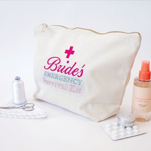Bride's Survival Kit Bag, Ready to be filled with Wedding Day Essentials, Brides Wedding Gift, Funny Bride Gift image 3