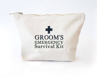 Groom's Survival Kit Bag, Klaar om te worden gevuld met Wedding Day Essentials, Groom Wedding Gift, Funny Groom Gift