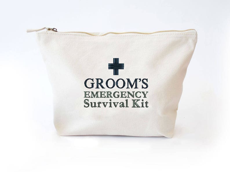 Groom's Survival Kit Bag, Ready to be filled with Wedding Day Essentials, Groom Wedding Gift, Funny Groom Gift image 1