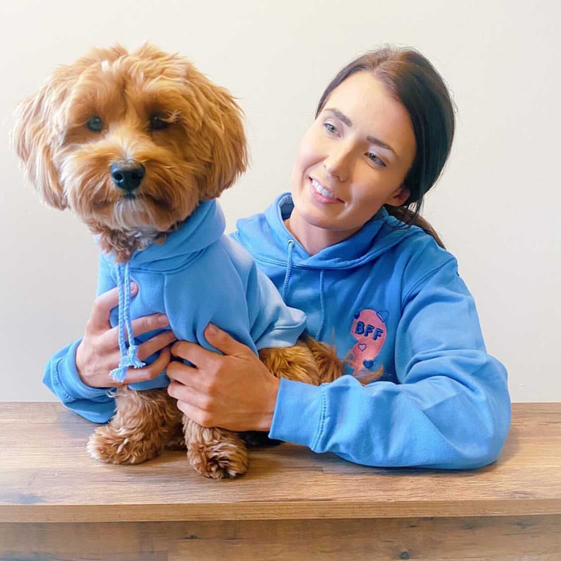 BFF Embroidered Dog & Human Matching Hoodies, Best Friend Dog Hoodie, My Dog is My Bestie, Best Friend Gift, Dog Lover Gift, Loungewear image 6