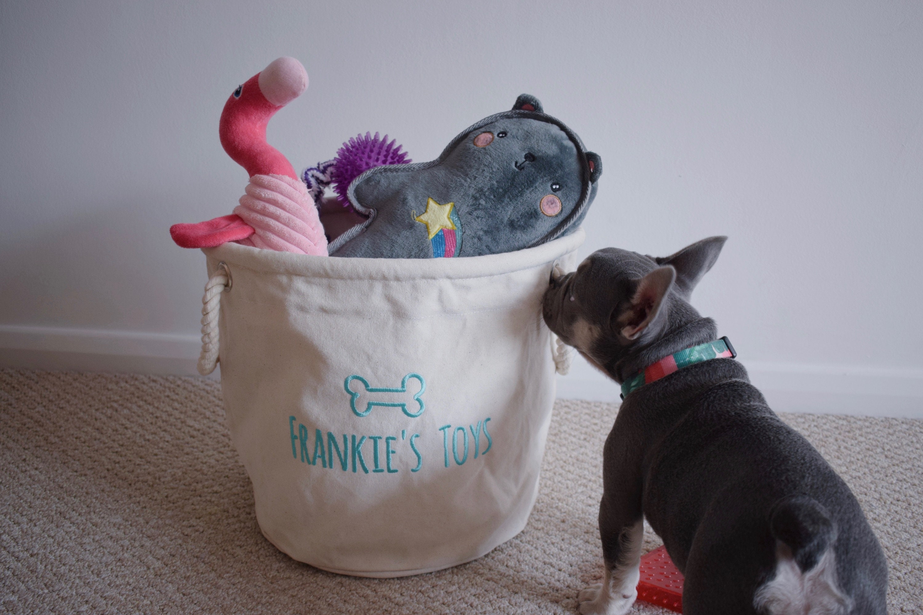 Personalised Dog Toy Basket Dog Toys Storage Bag Dog Toy Etsy UK