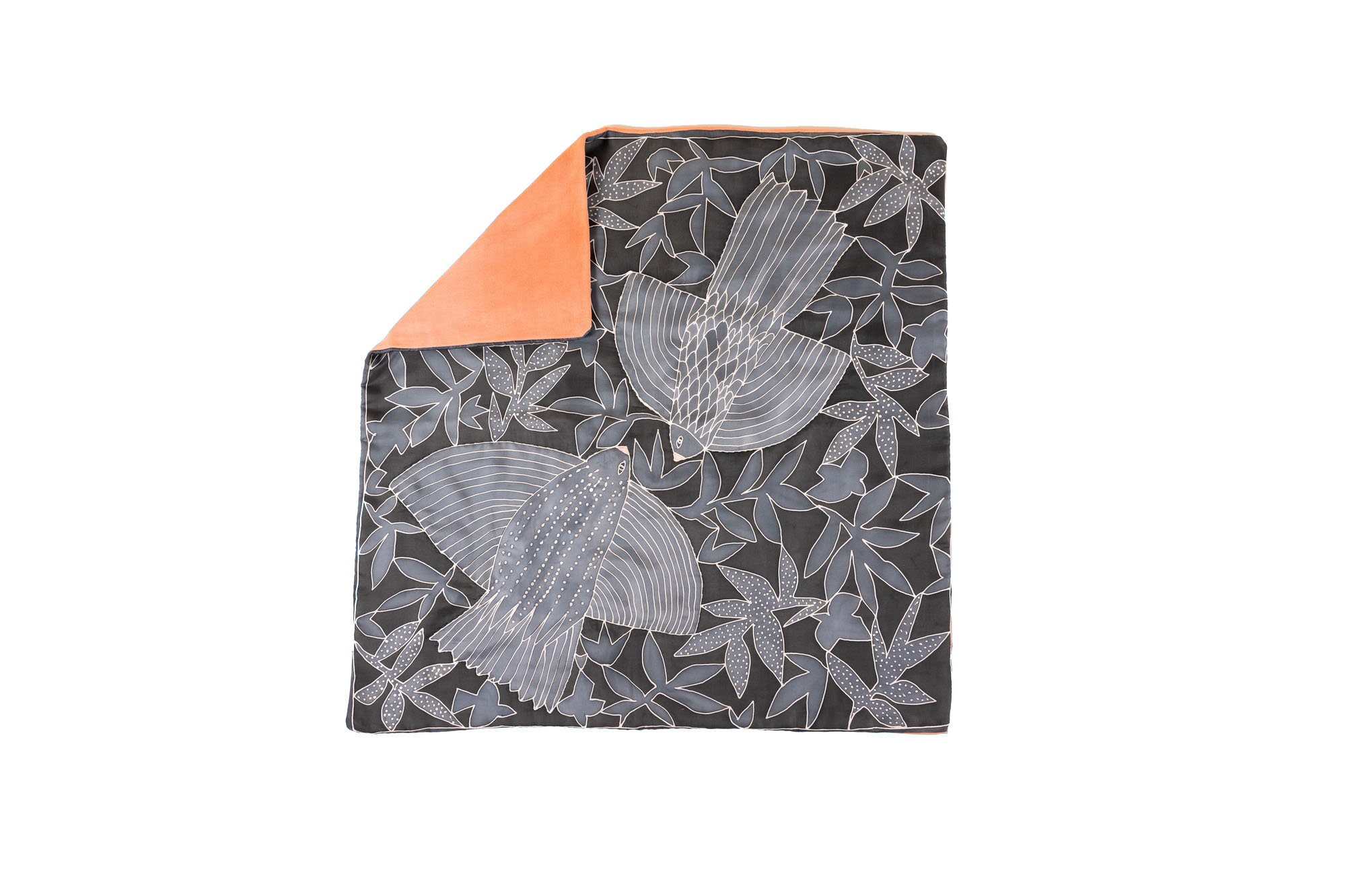 Petite Couverture Soie Illustrée Oiseau Par Sokina Guillemot