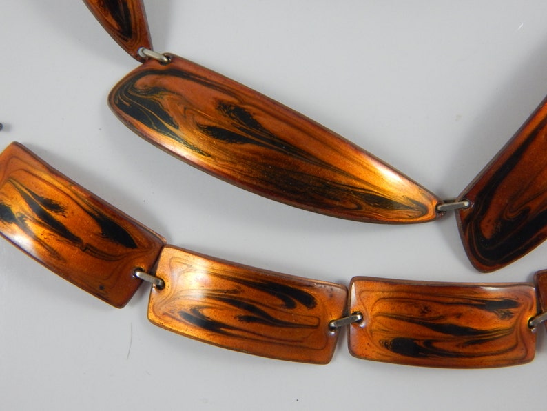 Marca Enamel on Copper Jewelry Set
