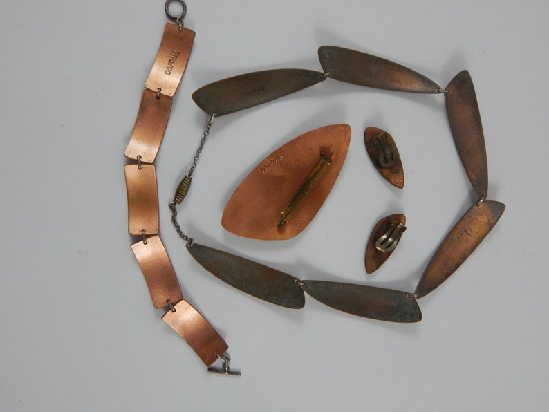 Marca Enamel on Copper Jewelry Set