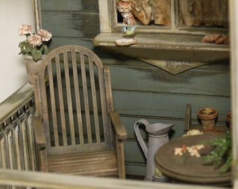 444 Kit sedia a dondolo in miniatura per casa delle bambole 1:12