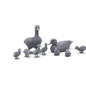 3000-57 Dollhouse Miniature Complete unpainted Ducks Family 1:12 image 2