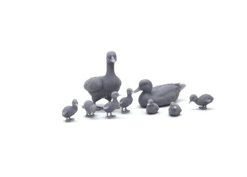 3000-57 Dollhouse Miniature Complete unpainted Ducks Family 1:12 image 2