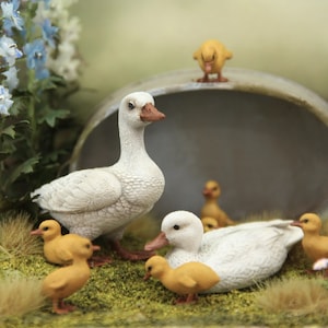 3000-57 Dollhouse Miniature Complete unpainted Ducks Family 1:12 image 5