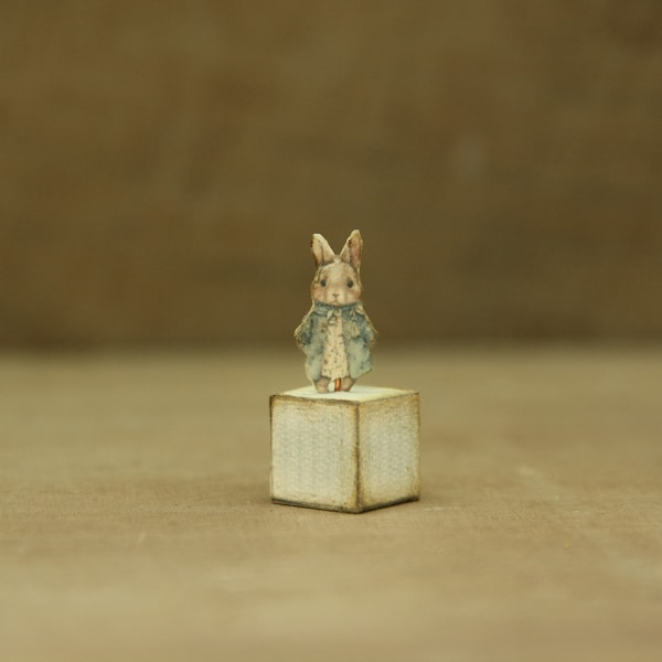 Kit 1170 Dollhouse Miniature Easter Decoration Block Rabbit Boy 1:12