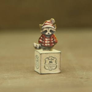 1161 Puppenhaus-Miniatur-Dekorationsblock Waschbär A 1:12