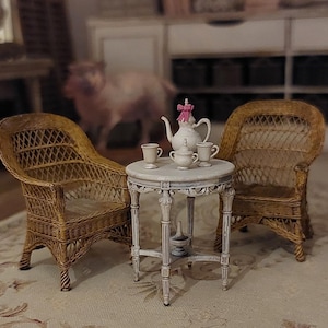 3000-279 Puppenhaus Puppenstube Miniatur (unbemalte) Puppentisch, Klein