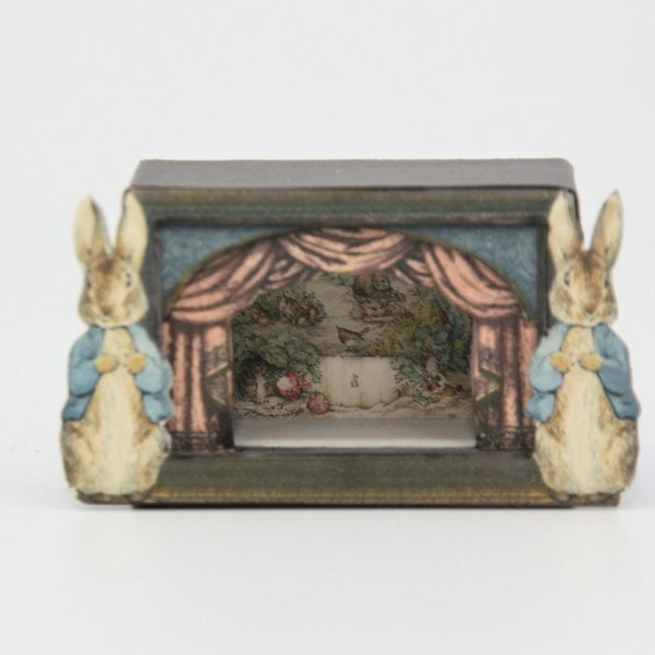 1000 Kit maison de poupée Miniature Beatrix Potter Peter Rabbit théâtre 1:12