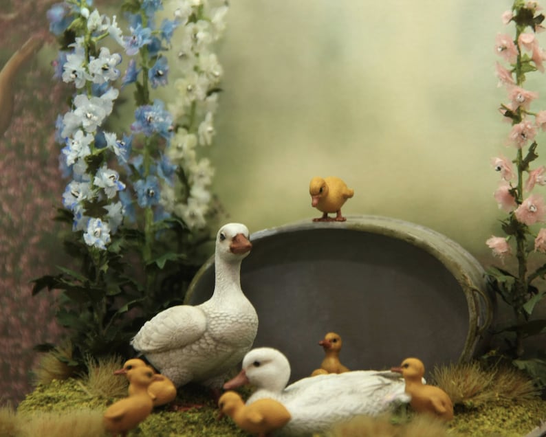 3000-57 Dollhouse Miniature Complete unpainted Ducks Family 1:12 image 6