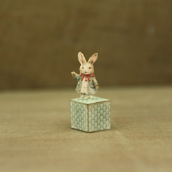 1157 Dollhouse Miniature Decoration Block Christmas Carols Singers Hare Boy 1:12