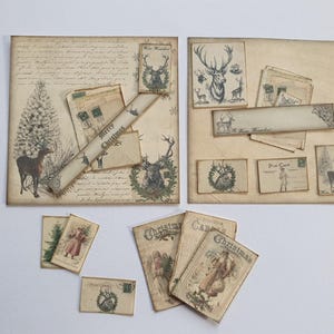 1000-762 Kit Casa de Muñecas Miniatura Set de 2 Moodboards Navideños 1:12